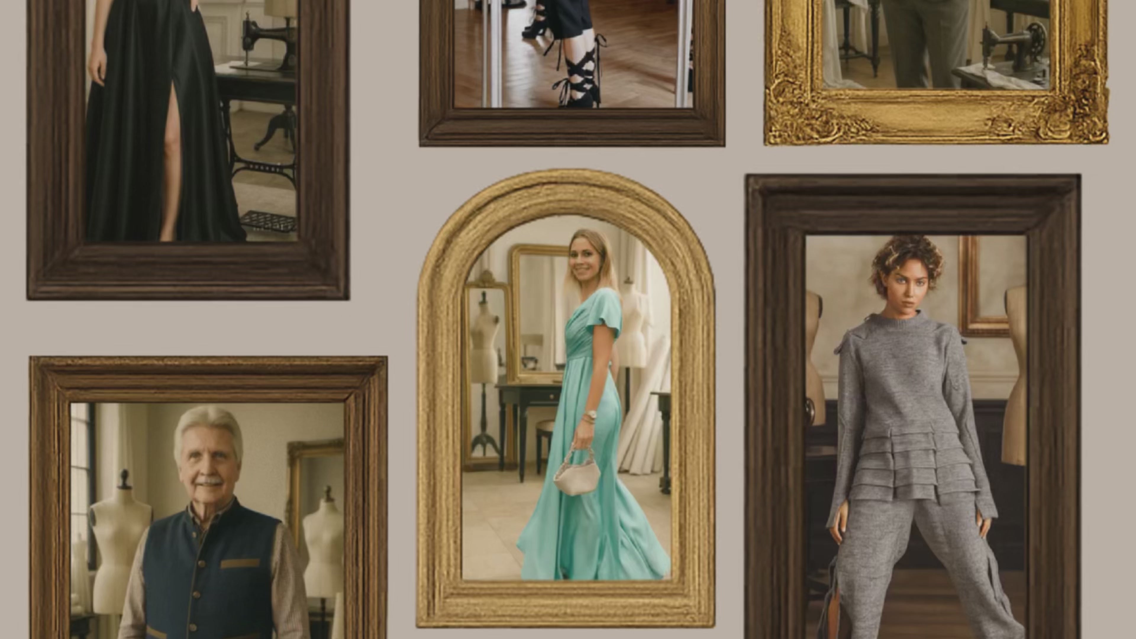 Video laden: Eine Bilderwand mit Maßanfertigungen von Wilkening Couture